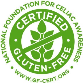 Image of the Gluten-Free Certification Program (GFCP) Seal. When present on a food product, it certifies that the product contains less than 10 parts per million (ppm) of gluten.